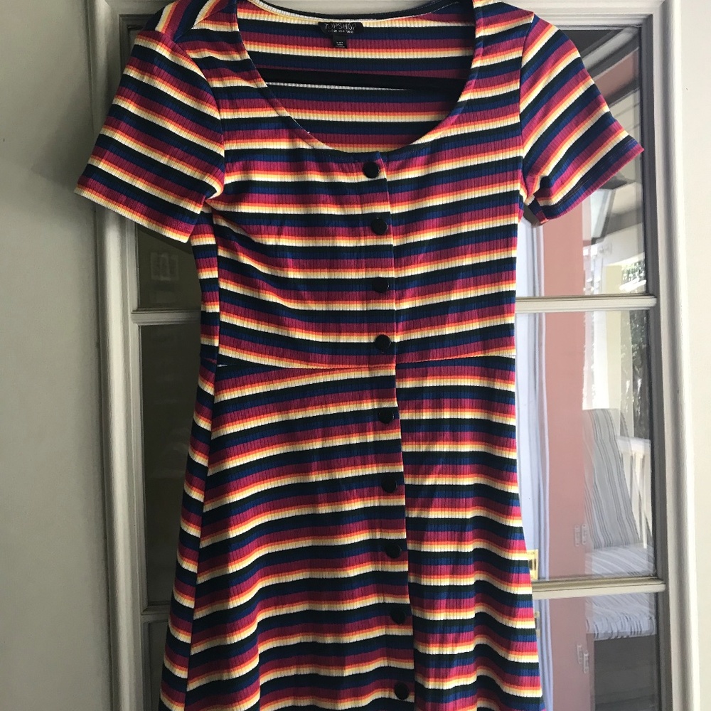 Top Shop Striped T-Shirt Dress